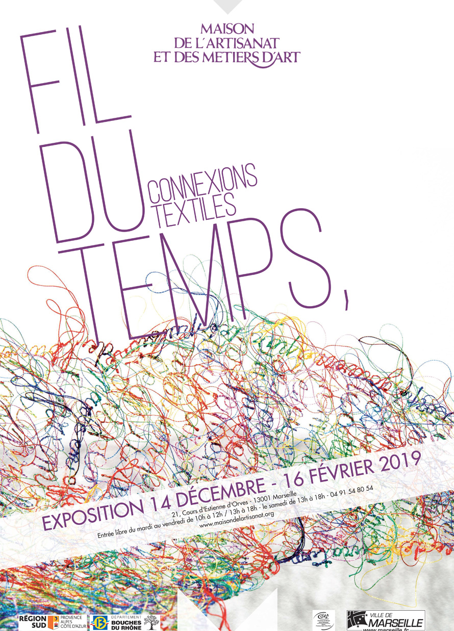 Poster of the exhibition "Thread of time, textile connections"