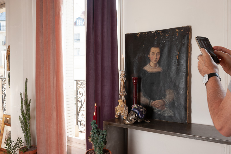 Séance photo rideaux à Paris pour la marque en fil, d'Indienne, sous la direction artistique de Nicolas Bertrand